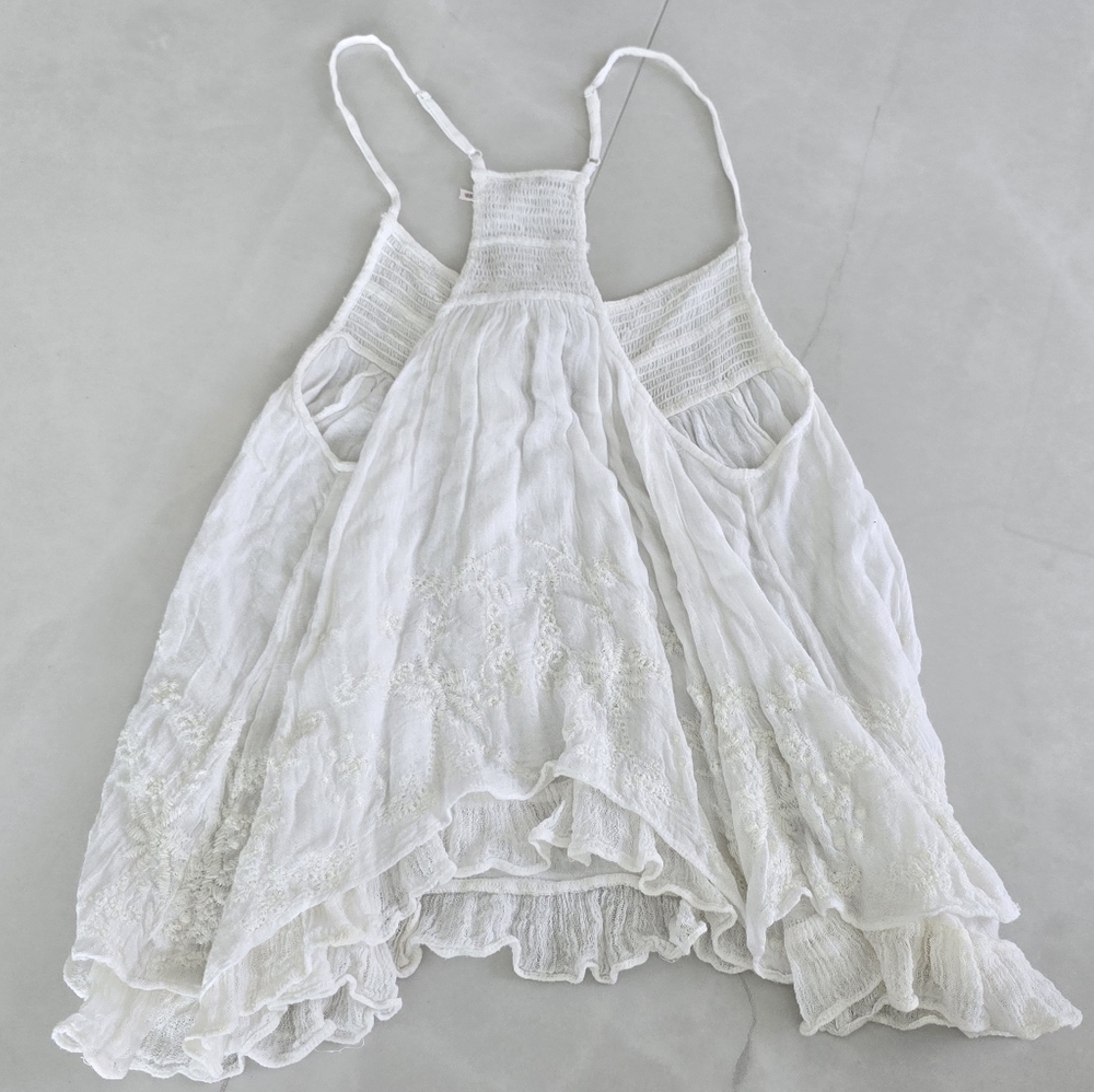 Free People Embroidered Dandi Darling Top in Ivory - Size XS - Picture 6 of 10
